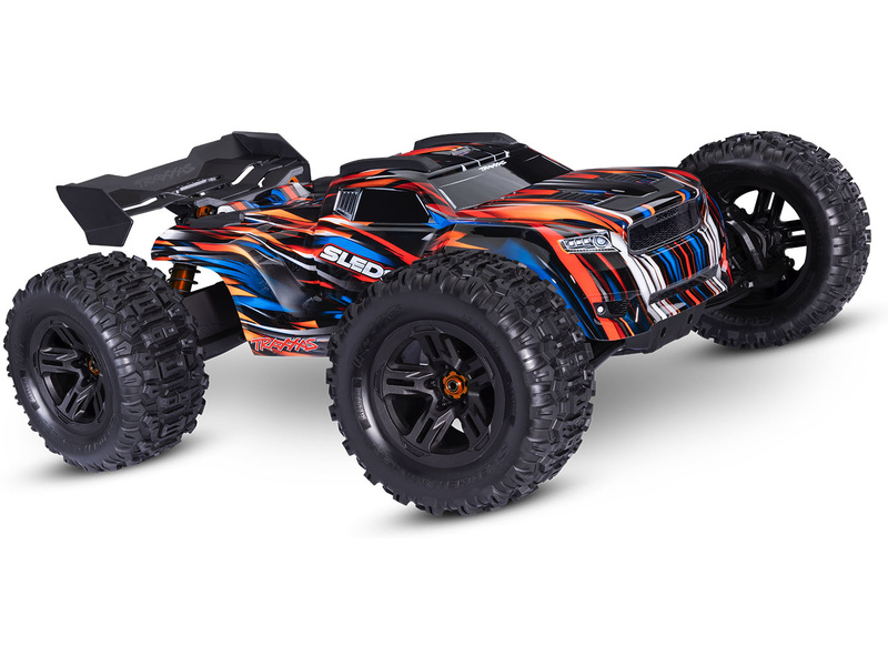 Traxxas Sledge 1:8 RTR oranžový s belted pneu,