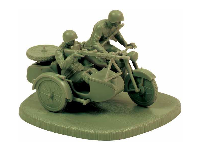 Zvezda figurky - Soviet M-72 Sidecar Motorcycle w/Crew (1:72)
