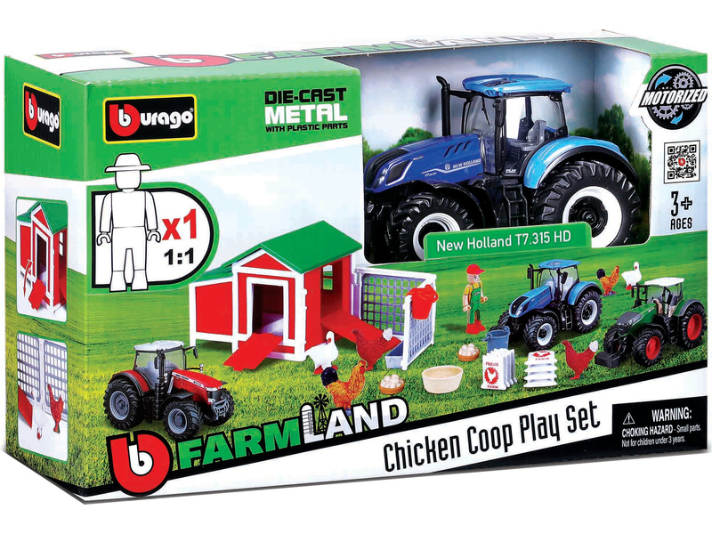 Bburago slepičí Farma s traktorem