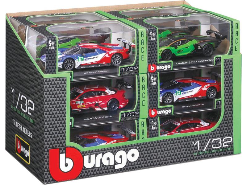 Bburago auta Race 1:32 (sada 12ks)