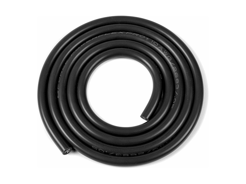 Kabel se silikonovou izolací Powerflex 10AWG černý (1m)