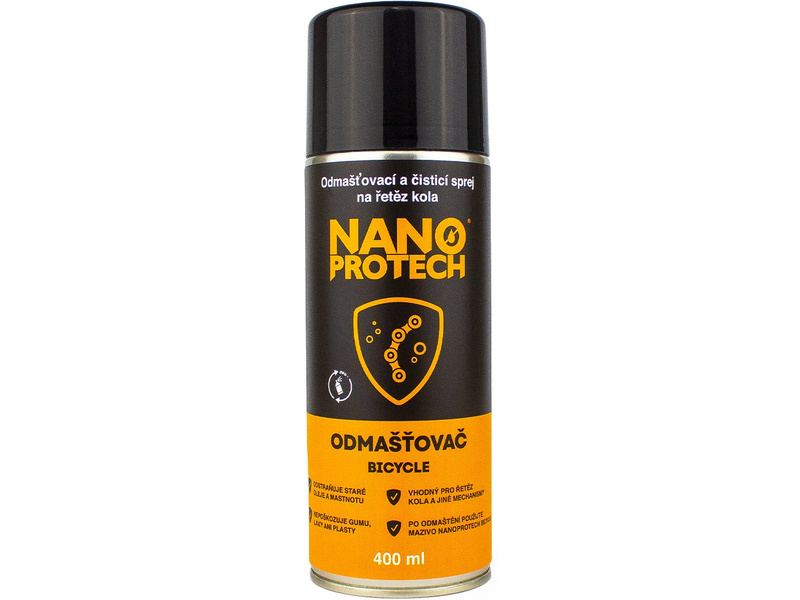 NANOPROTECH BICYCLE odmašťovací a čistící sprej na řetěz 400ml