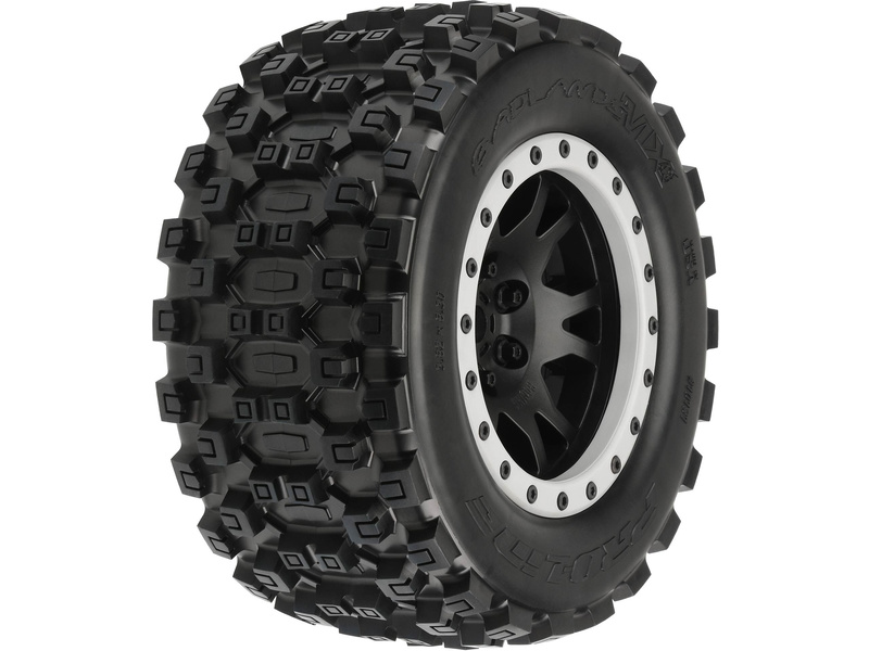 Pro-Line kolo 4.3", pneu Badlands MX43 Pro-Loc, disk Impulse H24mm černo-šedý (2) (X-Maxx)