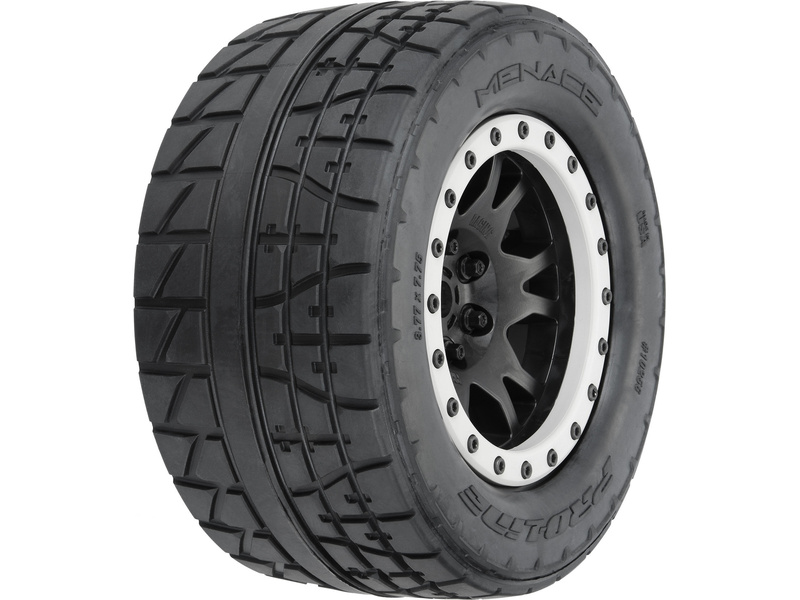 Pro-Line kolo 4.3", pneu Menace HP Belted Pro-Loc, disk černý 24mm (2) (X-Maxx)