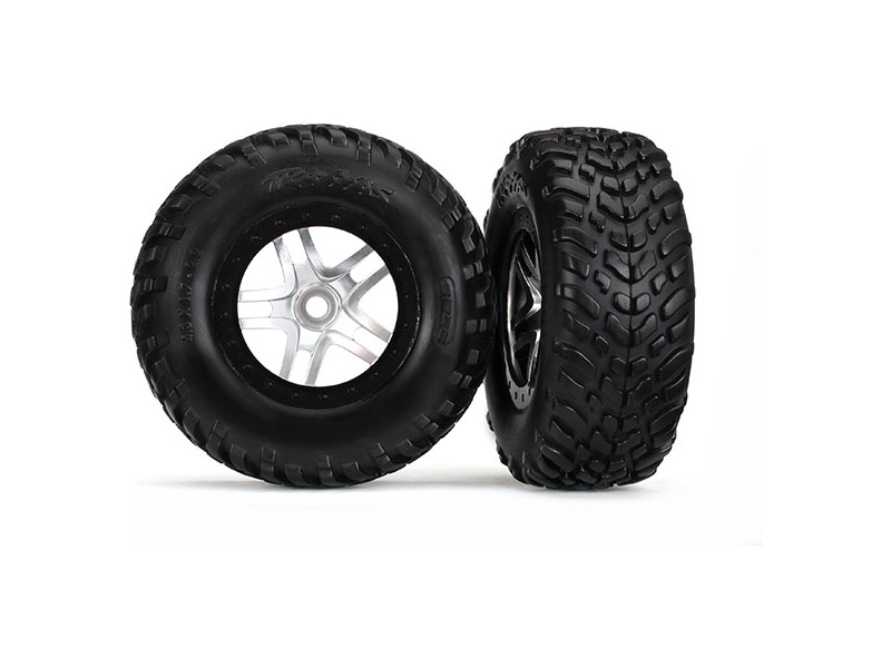 Traxxas kolo 2.2/3.0", disk SCT Split-Spoke stříbrný-černý, pneu SCT S1 (2)