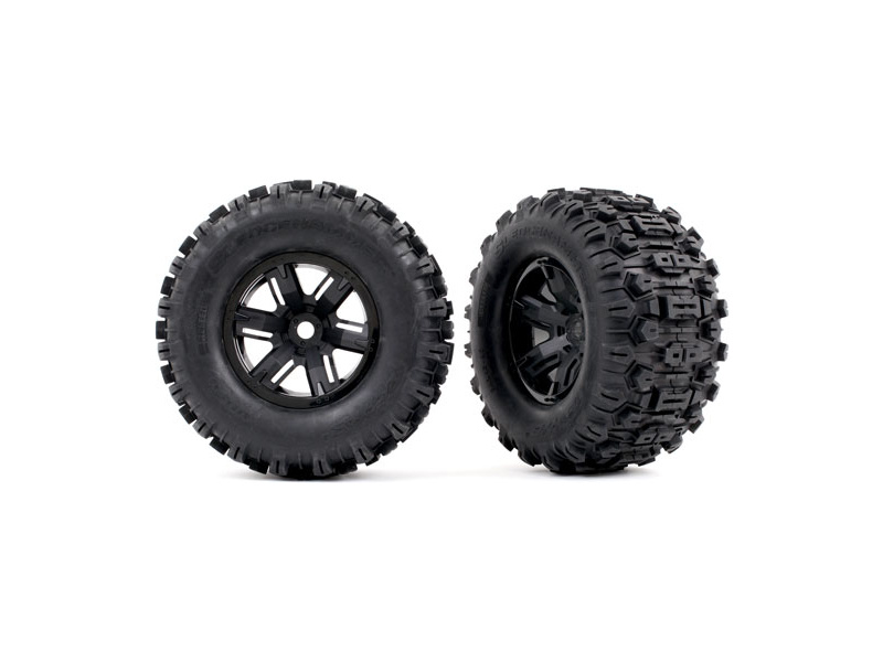 Traxxas kolo 4.3/5.7", disk X-Maxx černý, pneu Sledgehammer (pár)