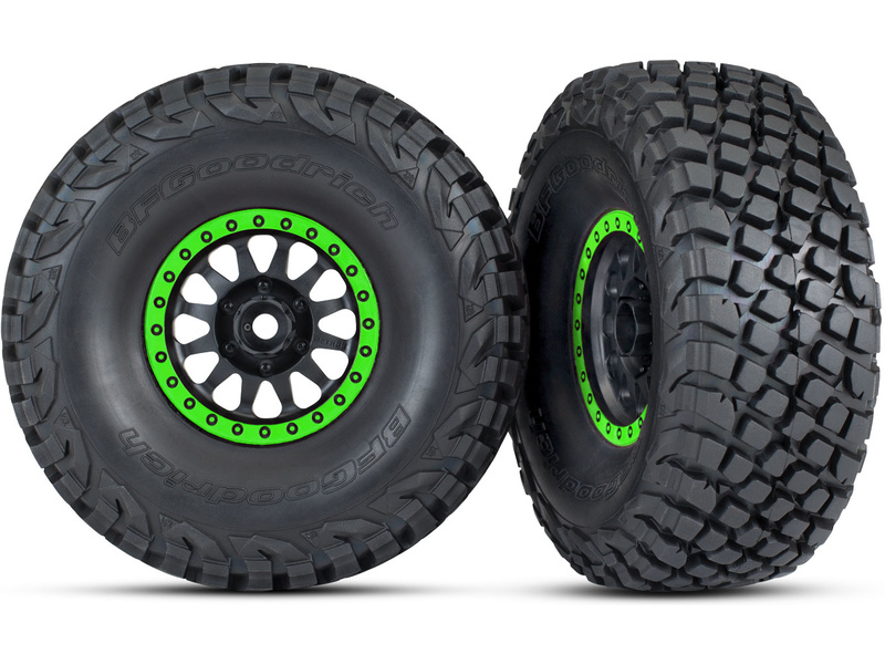 Traxxas kolo 3.2/2.2", disk Method Racing zelený, pneu Baja KR3 (2)