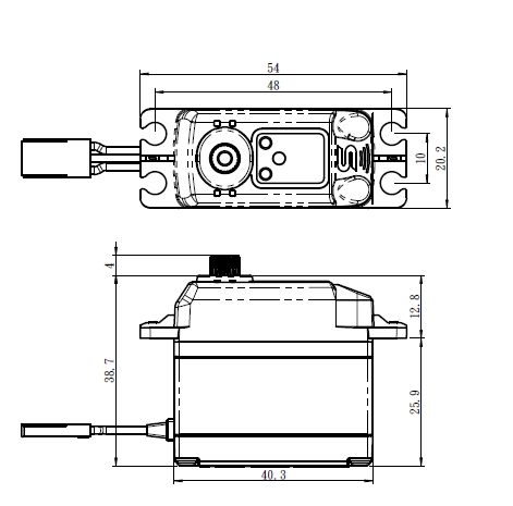 SB-2275MG BRUSHLESS HiVOLT Digitální servo (9kg-0,042s/60°)