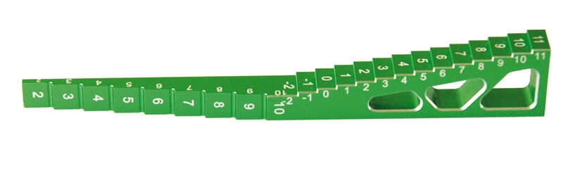Měřidlo světlé výšky 0 mm do 11 mm (schodový po 1 mm) + blok pod šasi 1/10 a 1/8