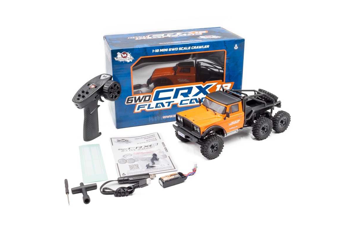 RTR HOBBYTECH CRX18 Truck Trail 1/18, 6x6 - oranžová
