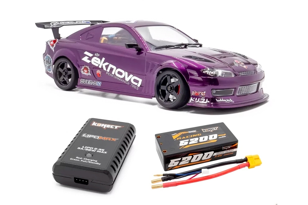 1/10 Drift OVER-D10 RWD car RTR + akumulátor a nabíječ