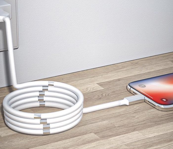 Magnetický samonavíjecí USB nabíjecí kabel (Micro USB) (90 cm)