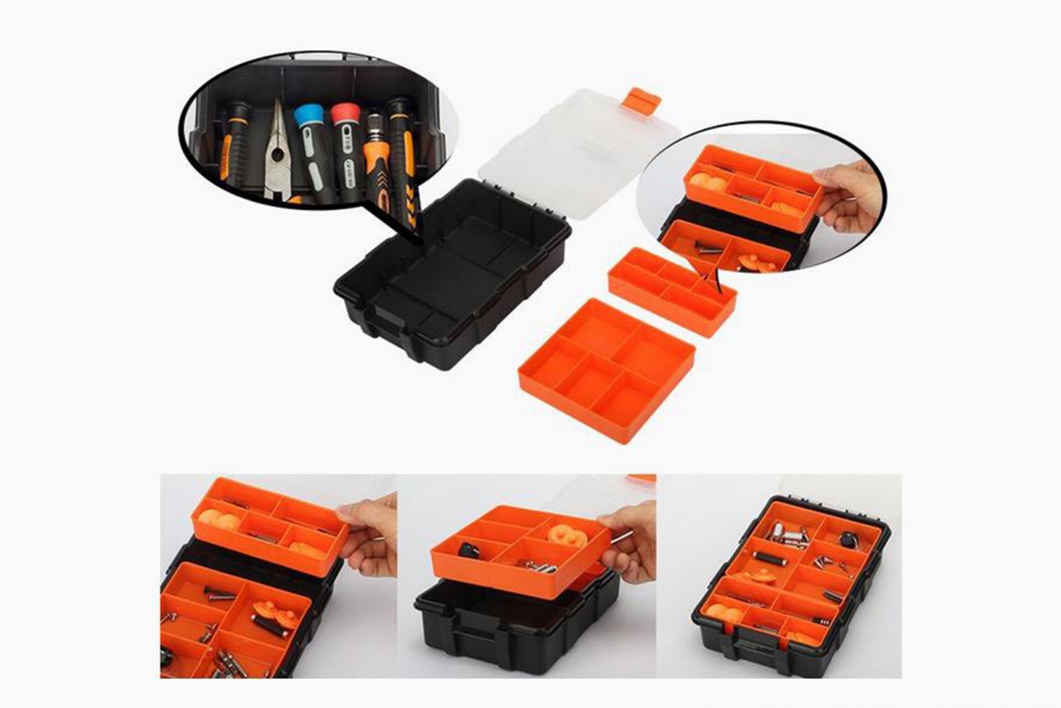 JAKEMY dvouvrstvý úložný box na nářadí a díly