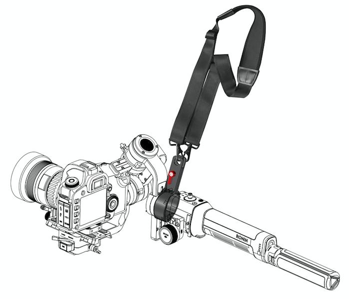 DJI Ronin-S/SC/ RS/RSC 2 - Popruh na krk pro DJI Ronin-S + adaptér z hliníkové slitiny