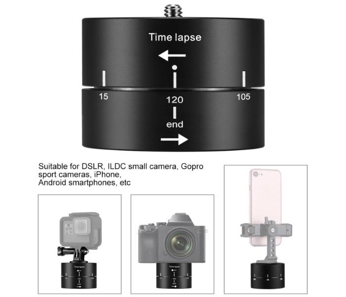 Adaptér s rotací 360 stupňů a časosběrným snímáním 120 minut pro akční kamery