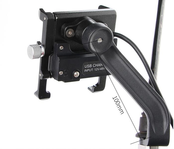 Držák na chytrý telefon z hliníkové slitiny s nabíječkou 12-48 V (typ 1)