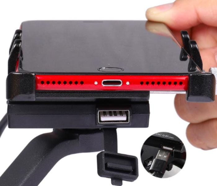 Držák na chytrý telefon z hliníkové slitiny s nabíječkou 12-48 V (typ 1)