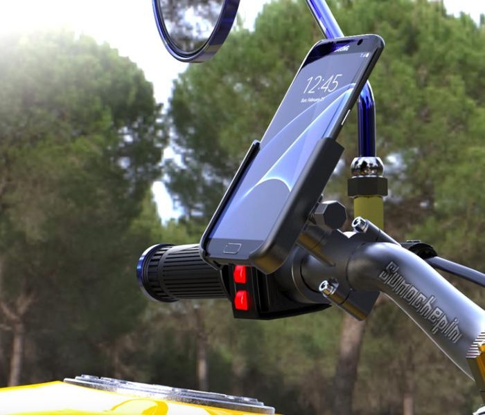 Držák pro chytrý telefon z hliníkové slitiny na kolo (černý)