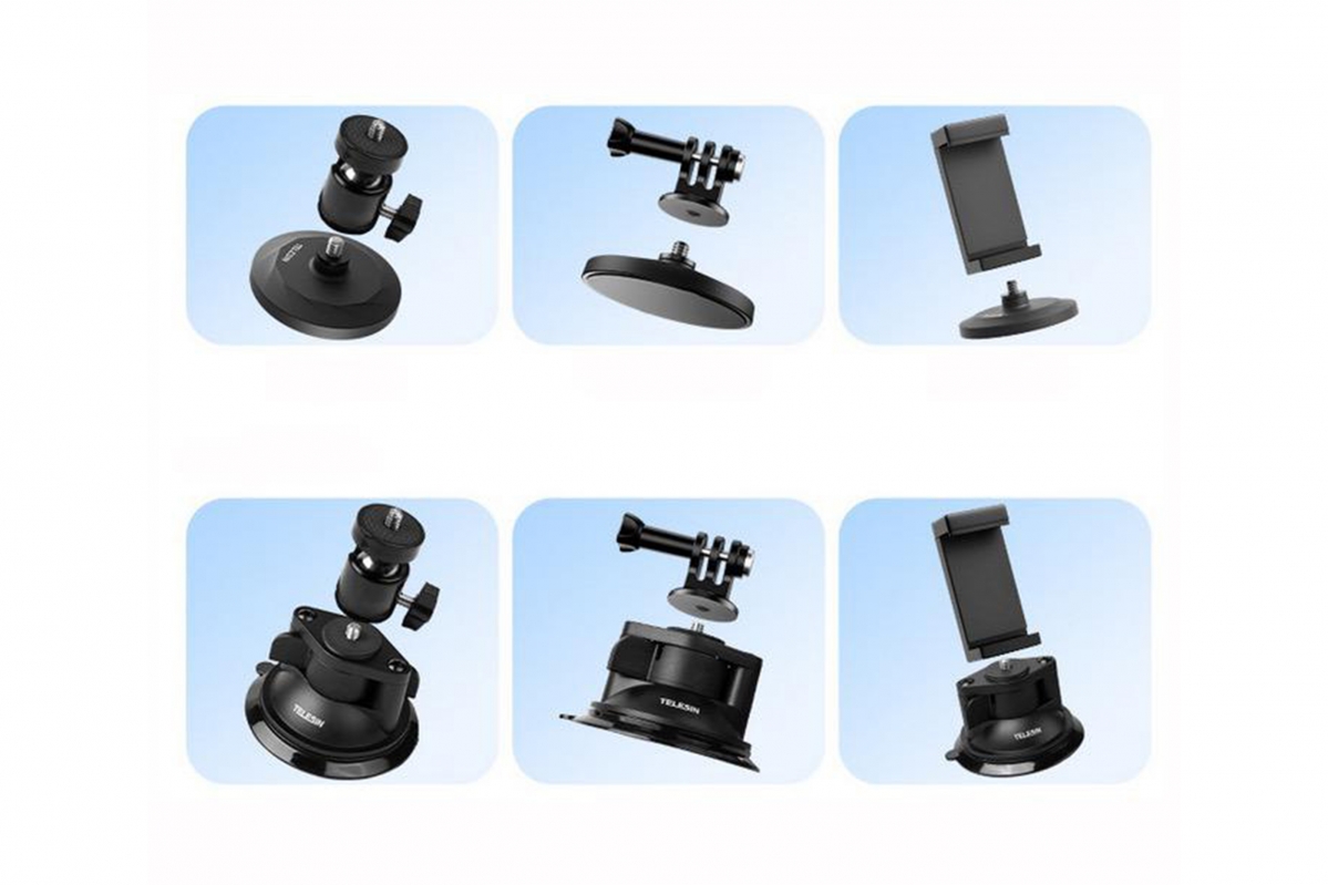 TELESIN - sada magnetického držáku a držáku do vozidla