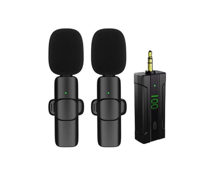 2v1 bezdrátový 3.5mm lavalier mikrofon pro fotoaparáty