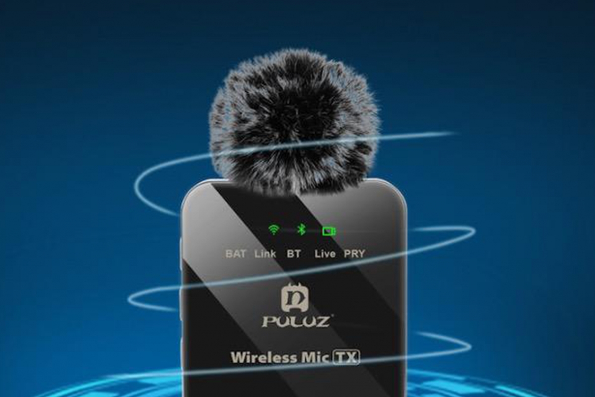 PULUZ - Bezdrátový klopový mikrofon 2v1 2,4 GHz Lightning (vč. baterie)