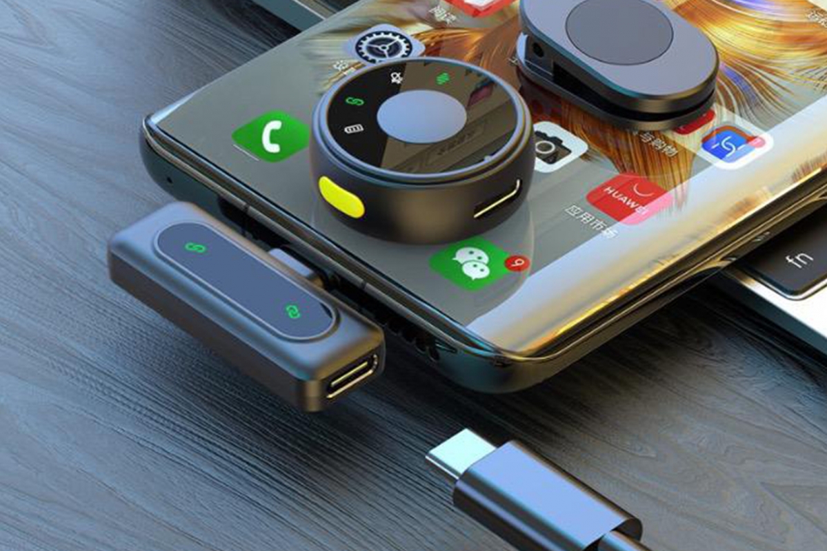 2v1 Type-C všesměrový magnetický 2,4GHz bezdrátový klopový mikrofon (vč Aku)