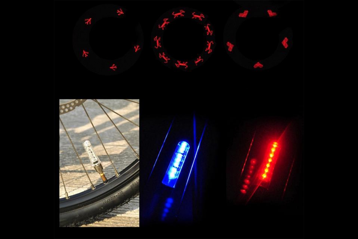 Slovní blikající ventilkové světlo včetně baterie (modrý)