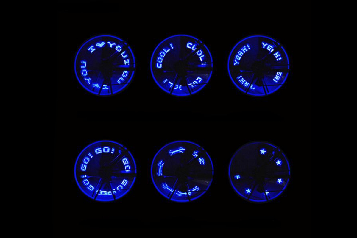 Slovní blikající ventilkové světlo včetně baterie (modrý)