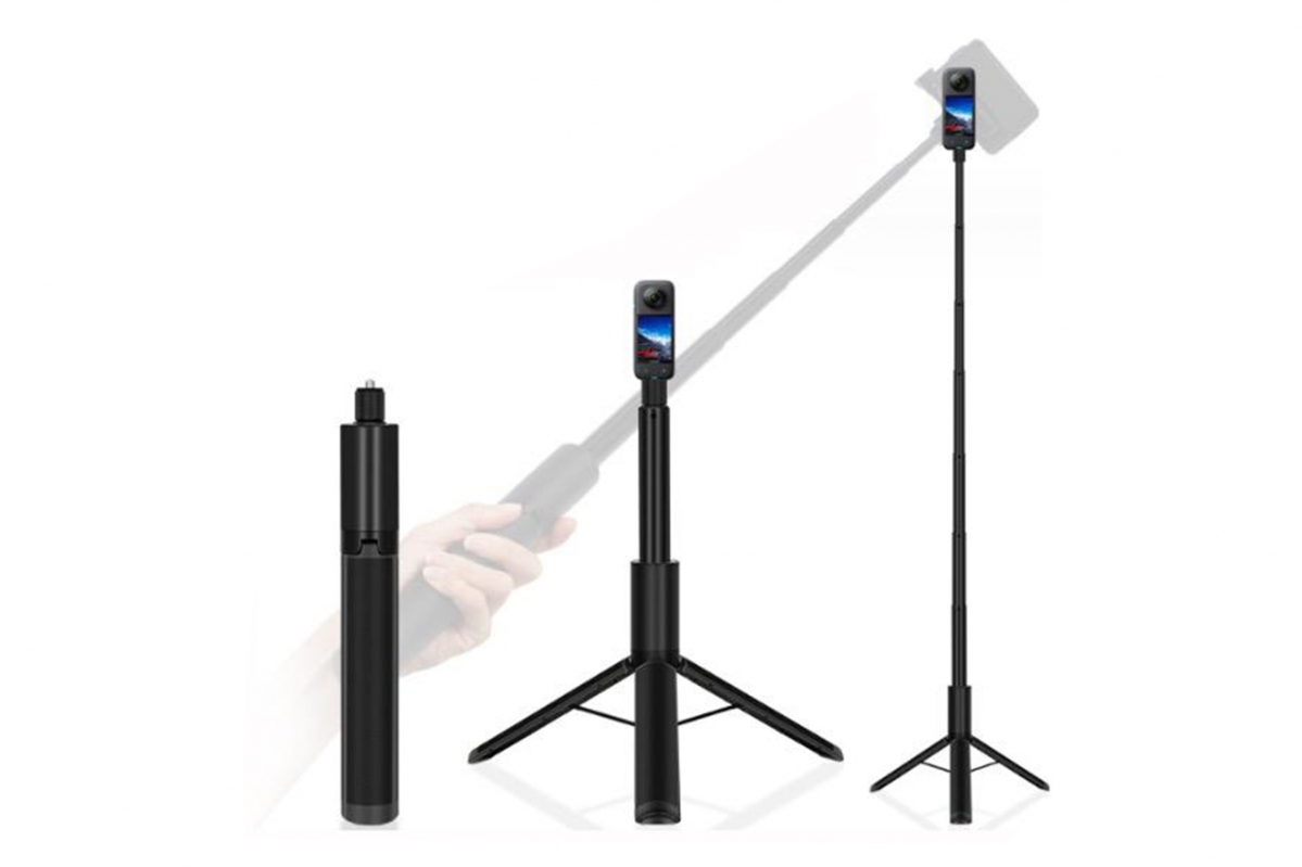 2v1 neviditelný stativ a selfie tyč (245mm-1220mm)