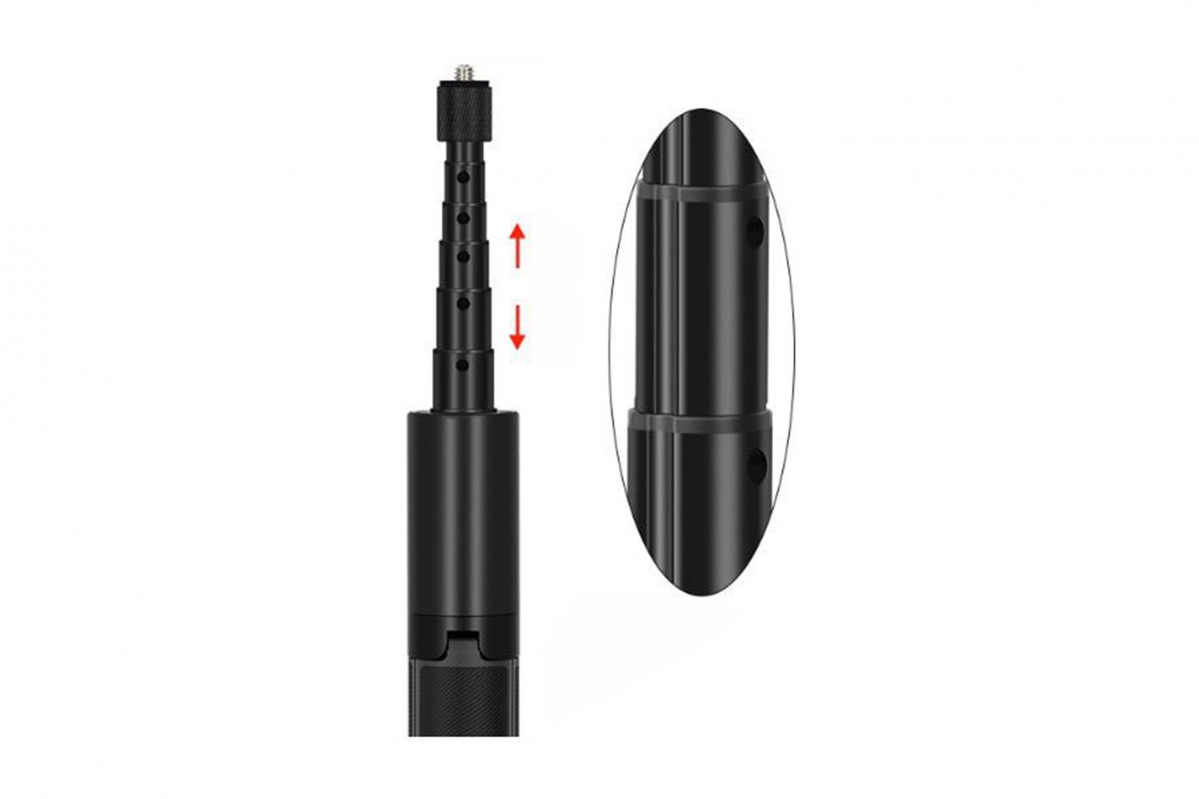 2v1 neviditelný stativ a selfie tyč (245mm-1220mm)