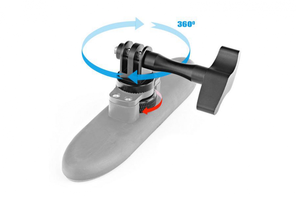 Držák na helmu s víceúhlovým nastavením pro akční kamery.