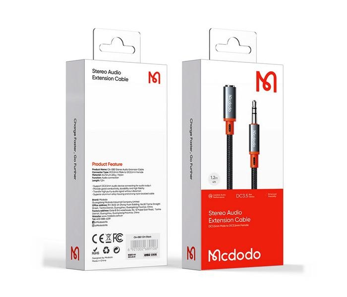 Audio adaptér DC3.5 samec na DC3.5 samice (1.2m)