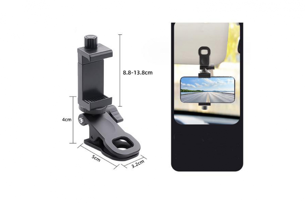 Držák na zorník do auta s držákem na telefon pro akční kamery