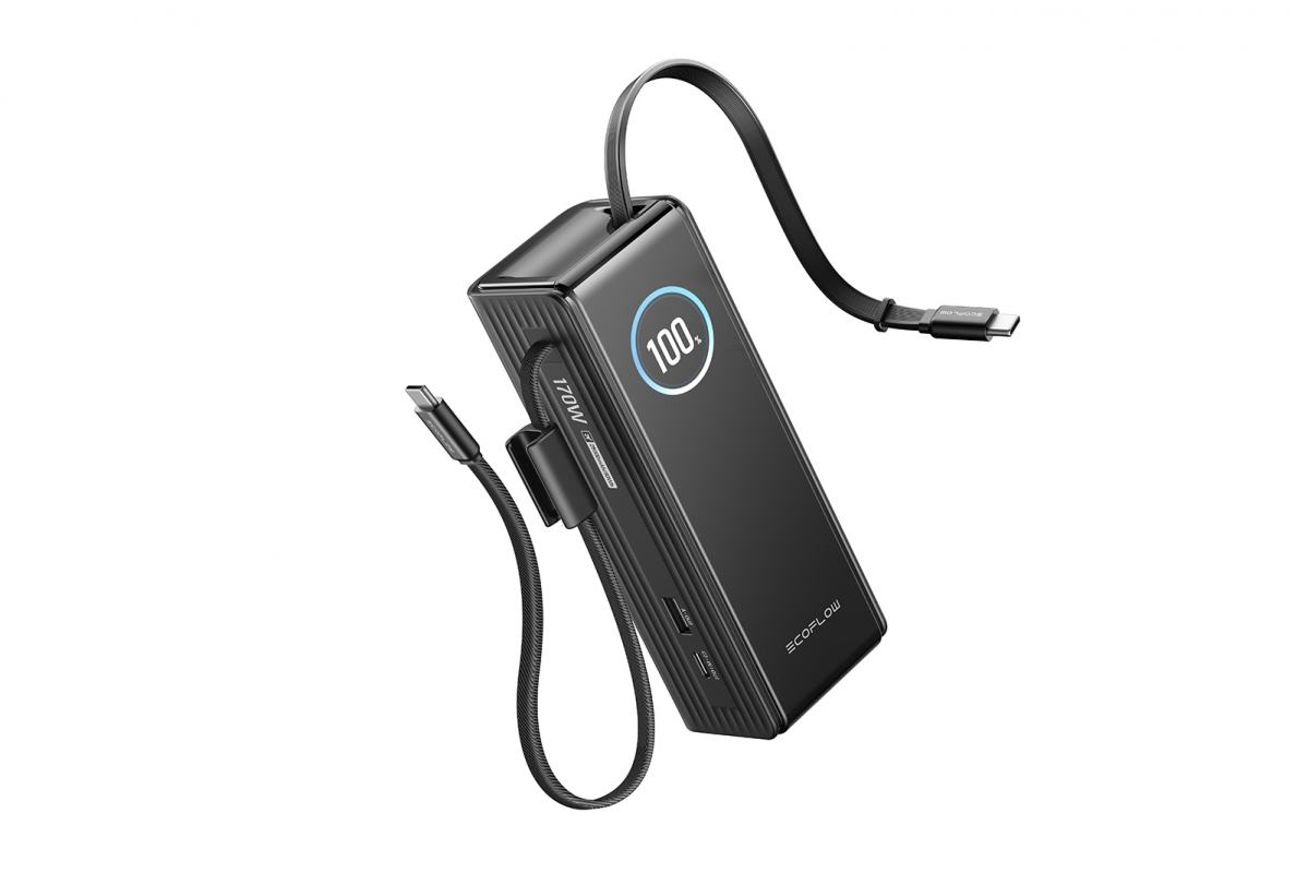 EcoFlow RAPID Power Banka (25000mAh,170W) 2x100W vestavěný USB-C kabel - černá