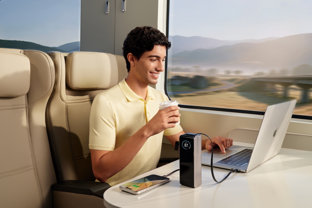 EcoFlow RAPID Power Banka (25000mAh,170W) 2x100W vestavěný USB-C kabel - stříbrná