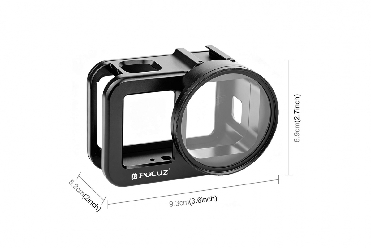 GoPro - Ochranná klec z hliník. slitiny PULUZ s 58mm UV filtrem pro GoPro Mission 1/1 Pro