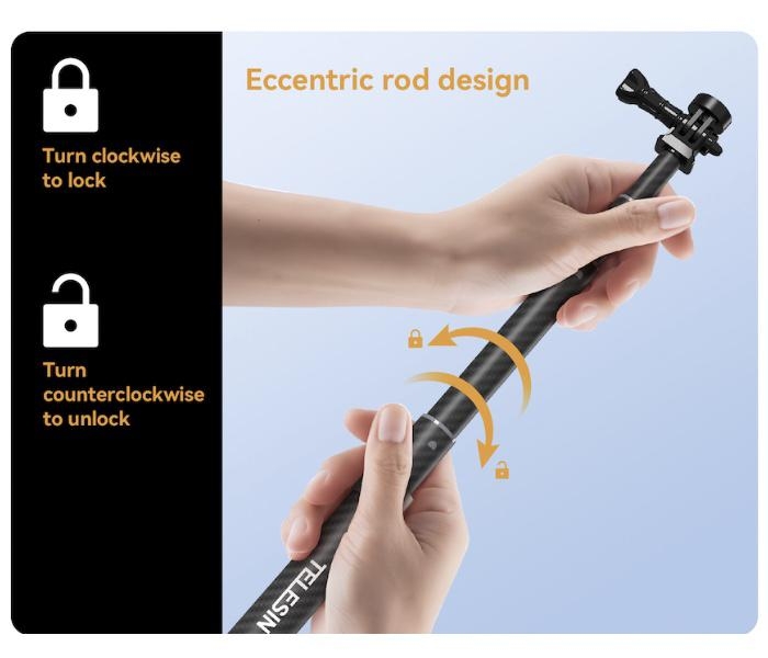 TELESIN - Prodlužující selfie tyč na kameru Insta360 X3 / X2 / One RS (1,2m)