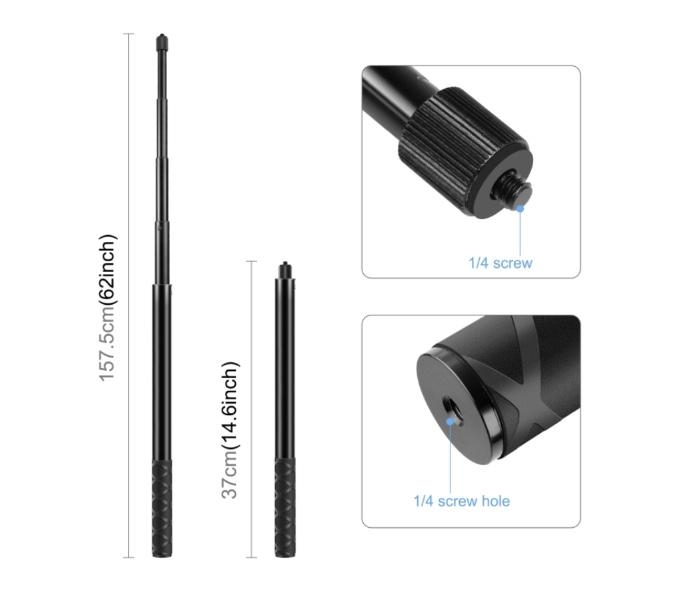 Insta360 X3 / X2 / One RS - Prodlužující selfie tyč na kameru (157cm)