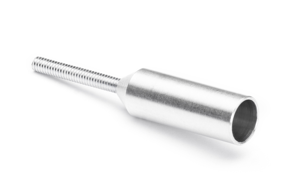 2040 Koncovka táhla Al pro carbon trubku 4mm/M2,5 2 ks