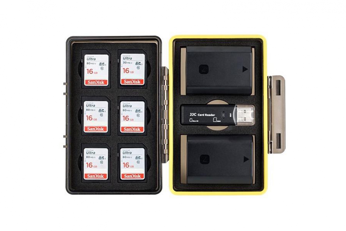 JJC Multifunkční úložný box na baterie a karty