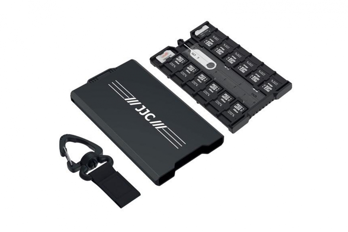 JJC Hliníkový dvojstranný úložný box na paměťové karty (4SD + 12TF + 2 Nano SIM)
