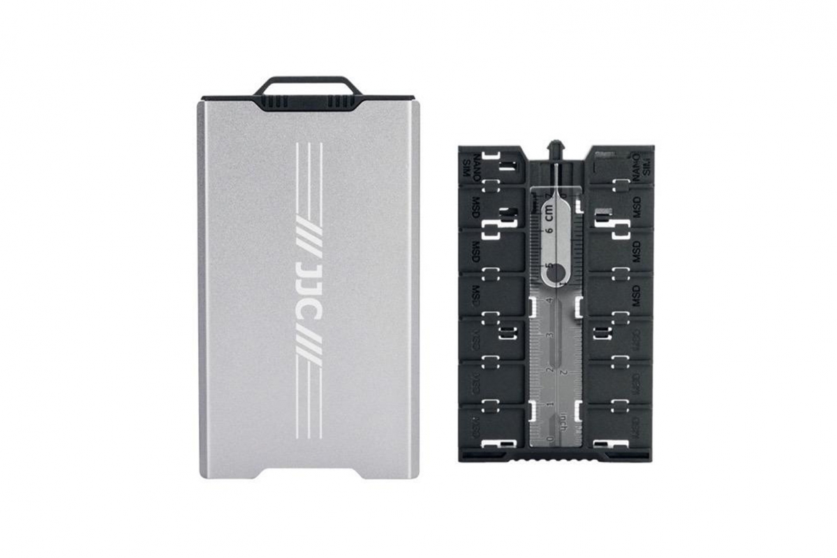 JJC Hliníkový dvojstranný úložný box na paměťové karty (4SD + 12TF + 2 Nano SIM)