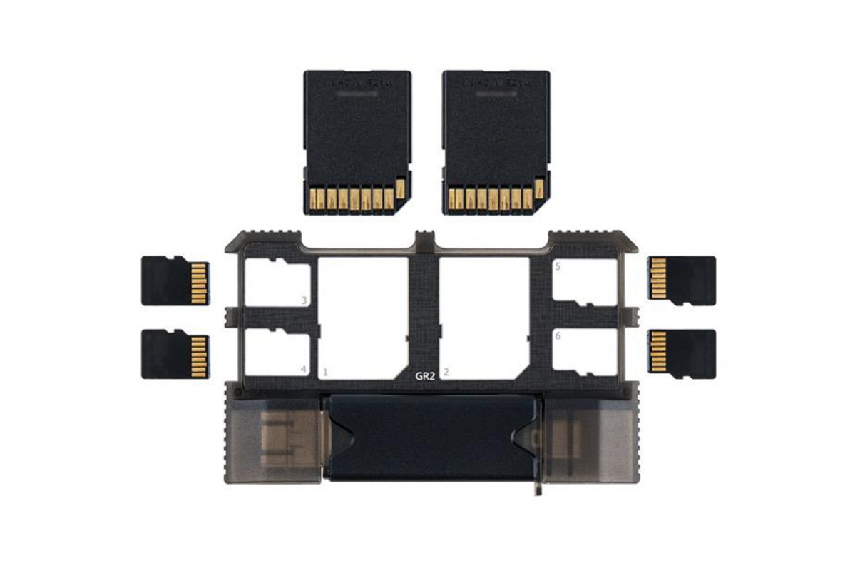 JJC Držák na paměťové karty s čtečkou (2SD + 4TF)
