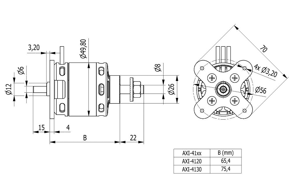 AXI 4120/14 V3 střídavý motor