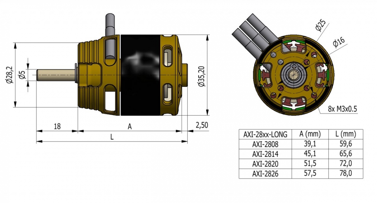 AXI 2826/10 V3 LONG střídavý motor