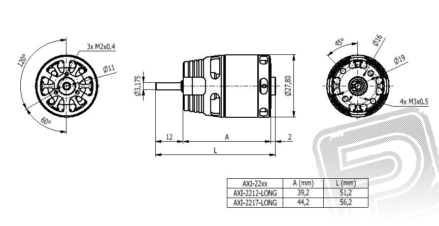 AXI 2217/20 V2 LONG F5J střídavý motor