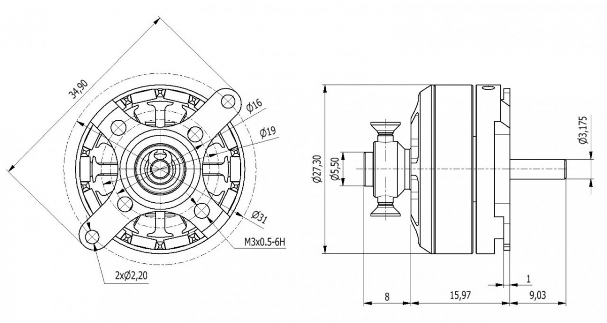 AXI 2204/RACE SAVER V2 střídavý motor