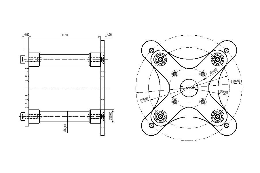 Přední+Zadní kříž pro AXI 53xx V1/V2 (HO53)