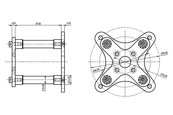 Přední+Zadní kříž pro AXI 41xx V1/V2 (HO41)