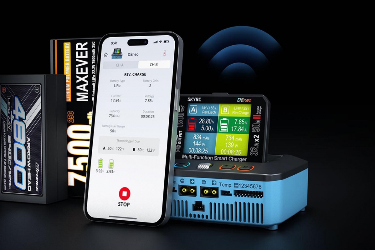 SKY RC D8neo dvoukanálový nabíječ DC 1600W